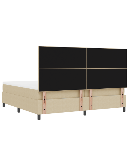 Letto Box Spring con Materasso e Luce LED Verde Grigio 200x200 cm Tessuto in Velluto