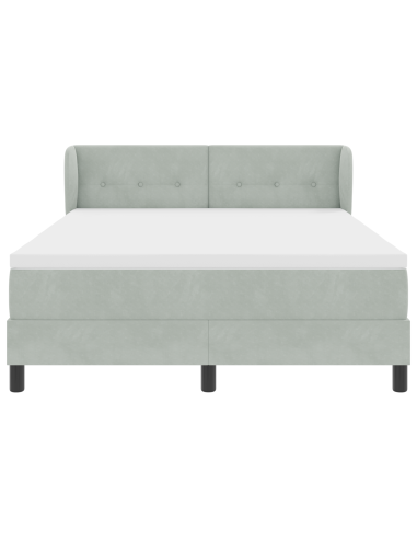 Letto a molle con materasso Grigio chiaro 160 x 200 cm Velluto