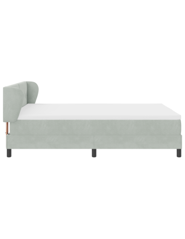 Letto a molle con materasso Grigio chiaro 160 x 200 cm Velluto