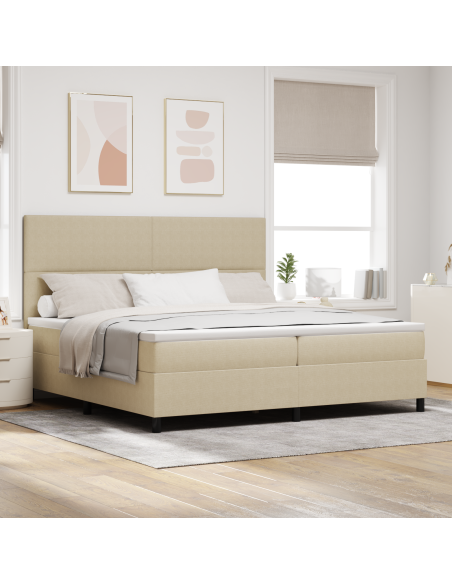 Letto Box Spring con Materasso e Luce LED Verde Grigio 200x200 cm Tessuto in Velluto