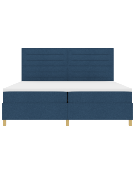 Letto con Rete e Materasso Blu 200x200 cm Tessuto