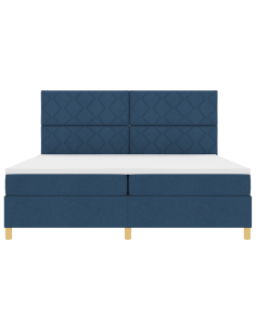 Letto a molle con materasso Blu 200 x 200 cm Tessuto 2