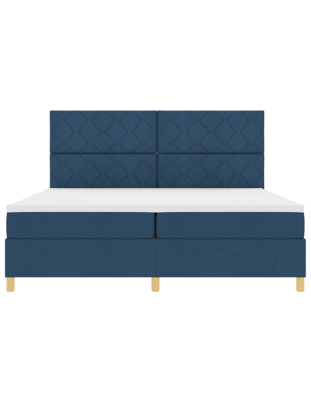 Letto a Box Spring con Materasso Blu 200x200 cm Tessuto