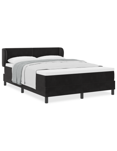 Letto a molle con materasso Nero 160 x 200 cm Velluto