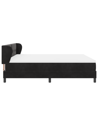 Letto a molle con materasso Nero 180 x 200 cm Velluto
