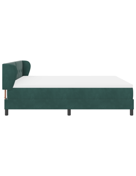Letto a molle con materasso Verde scuro 180 x 200 cm Velluto