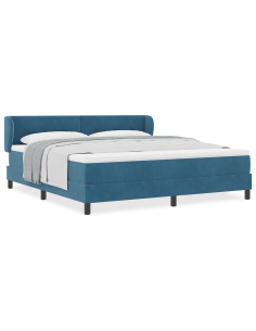Letto a molle con materasso Blu scuro 180 x 200 cm Velluto 2