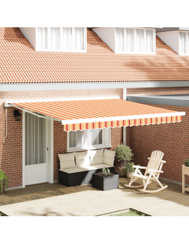 Tenda Retrattile Giallo e Rosso 400 × 300 cm Tessuto e Metallo