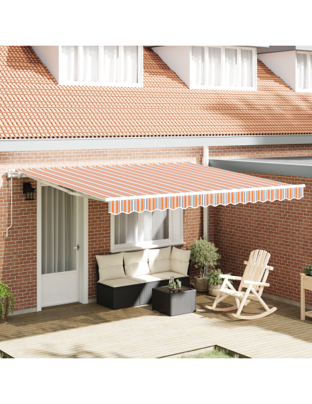 Tenda retrattile automatica a righe multicolore 400x300 cm