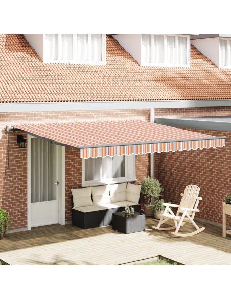 Tenda Retrattile Automatica a Righe Multicolore 400x300 cm