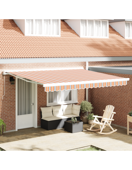 Tenda Retrattile Automatica a Righe Multicolore 400x300 cm