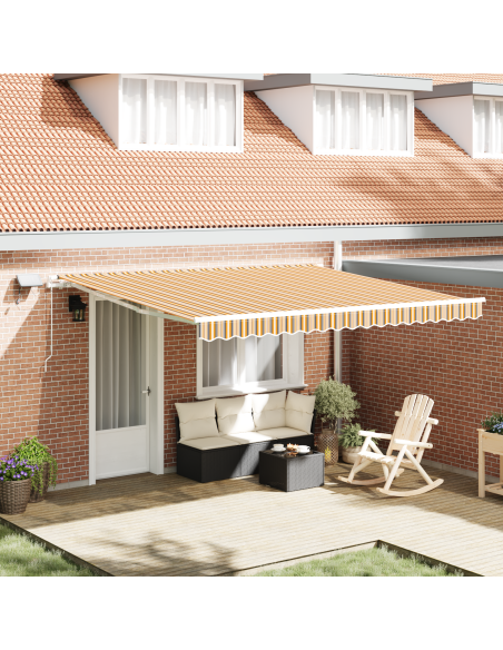 Tenda Retrattile Manuale con Striscia Multicolore LED 400x300 cm