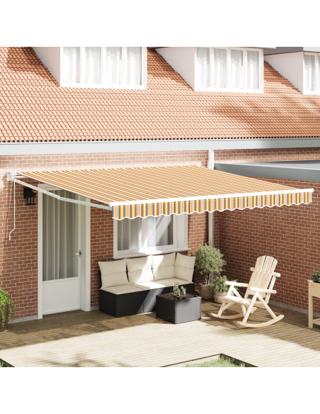Tenda Retrattile Automatica Righe Multicolore 400x300 cm