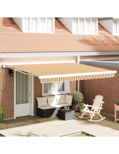 Tenda Retrattile Automatica a Righe Multicolore 400x300 cm