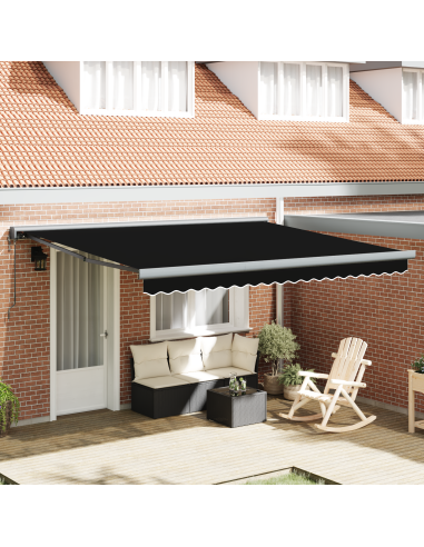Tenda da Sole Nero 400 x 300 x 165 cm Poliestere e Alluminio
