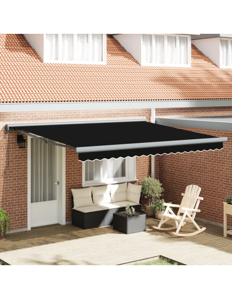 Tenda da Sole Nero 400 x 300 x 165 cm Poliestere e Alluminio