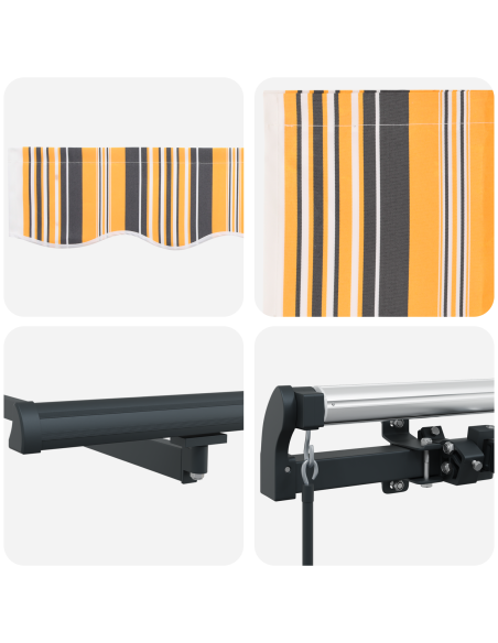 Tenda Retrattile Manuale a Strisce Multicolore 450x300 cm