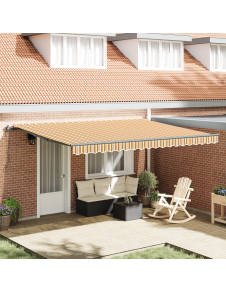 Tenda Retrattile Automatica a Strisce Multicolore 450x300 cm