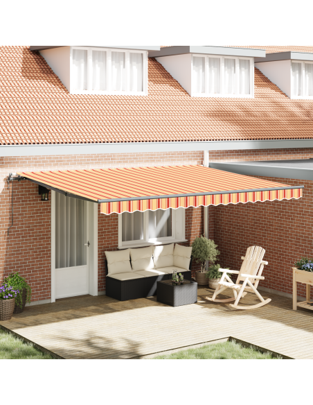Tenda Retrattile Automatica Gialla e Arancione 450x350 cm