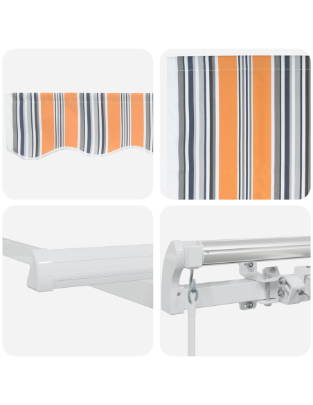 Tendone Retrattile Manuale Strisce Multicolore 450x350 cm