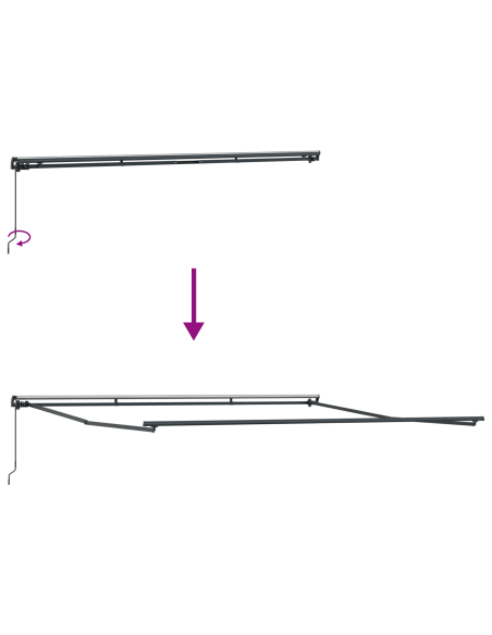 Tendone Retrattile Manuale Strisce Multicolore 450x350 cm