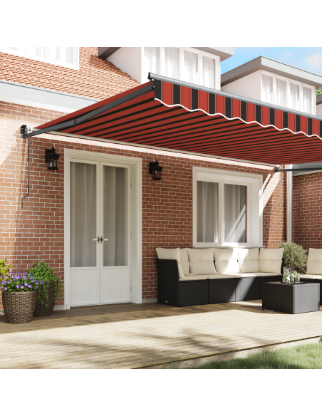 Tenda Retrattile Automatica Arancione e Marrone 500x300 cm