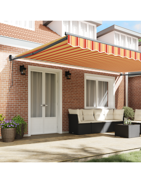 Tenda Retrattile Automatica Panna e Arancione 500x300 cm
