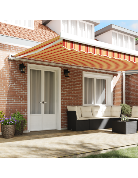Tenda retrattile automatica gialla e arancione 500x300 cm