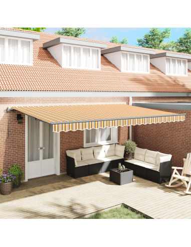 Tenda Retrattile Multicolore 500 × 300 cm Tessuto e Alluminio