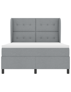Letto a molle con materasso Grigio chiaro 160 x 200 cm Tessuto 2