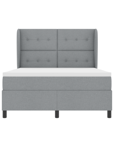 Letto a molle con materasso Grigio chiaro 160 x 200 cm Tessuto
