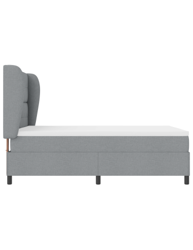 Letto a molle con materasso Grigio chiaro 160 x 200 cm Tessuto