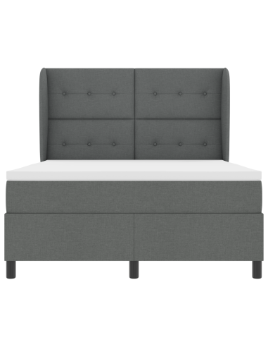 Letto a molle con materasso Grigio scuro 160 x 200 cm Tessuto