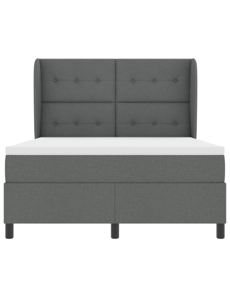 Letto con Box Spring e Materasso - Grigio Scuro, 160x200 cm Tessuto