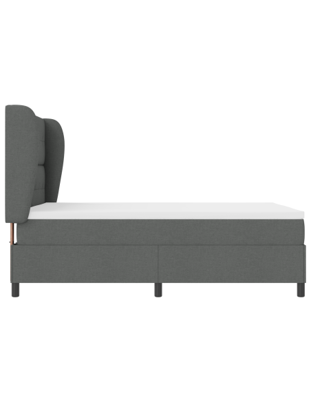 Letto con Box Spring e Materasso - Grigio Scuro, 160x200 cm Tessuto