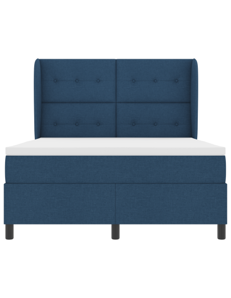 Letto a Molle con Materasso Blu 160x200 cm Tessuto