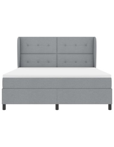 Letto a molle con materasso Grigio chiaro 180 x 200 cm Tessuto