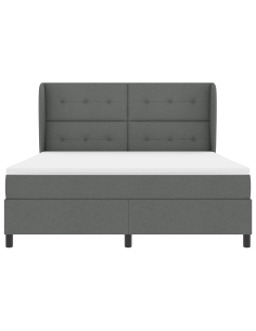 Letto a molle con materasso Grigio scuro 180 x 200 cm Tessuto 2
