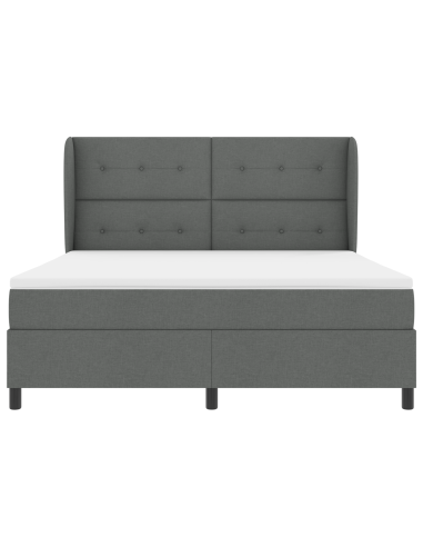 Letto a molle con materasso Grigio scuro 180 x 200 cm Tessuto
