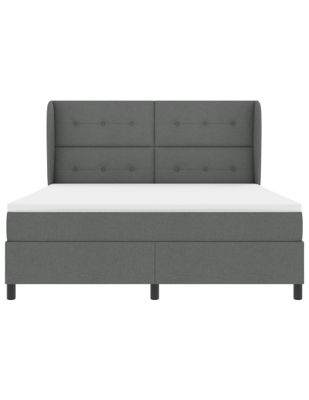 Letto con Sorta di Rete e Materasso in Grigio Scuro, 180x200 cm Tessuto