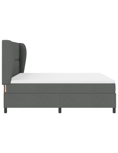 Letto a molle con materasso Grigio scuro 180 x 200 cm Tessuto