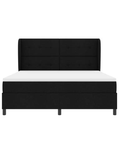 Letto a molle con materasso Nero 180 x 200 cm Tessuto