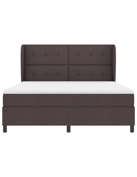 Letto a box spring  con materasso in marrone scuro, 180x200 cm, tessuto