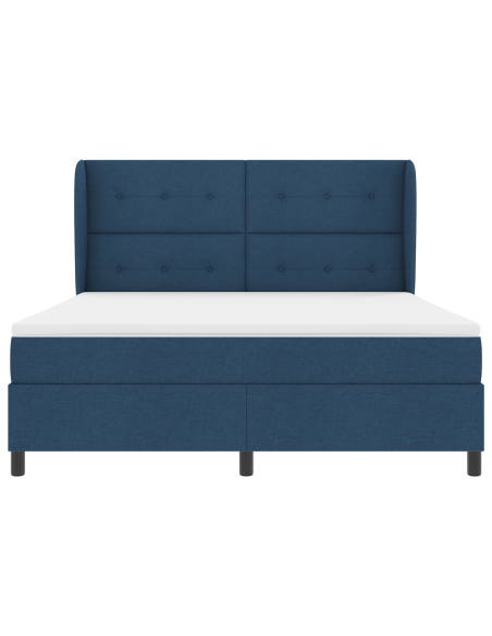 Letto a Box Spring Blu con Materasso, 180x200 cm, Tessuto