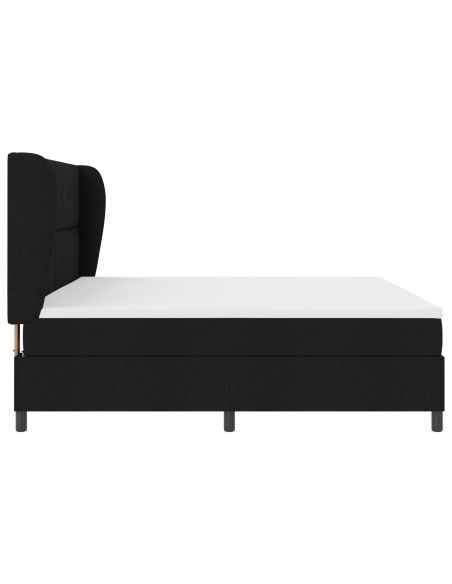 Letto a Rete con Materasso Nero 200x200 cm Tessuto