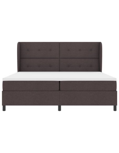 Letto Box Spring con Materasso in Marrone Scuro, 200x200 cm Tessuto