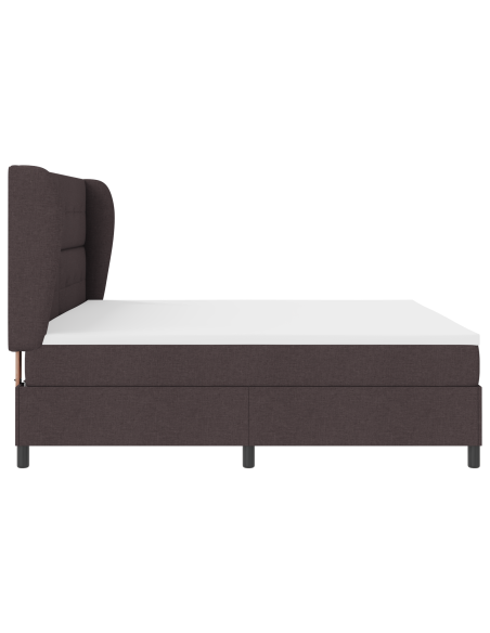 Letto Box Spring con Materasso in Marrone Scuro, 200x200 cm Tessuto