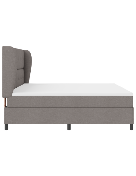 letto a molle con materasso in tortora, 200x200 cm, tessuto