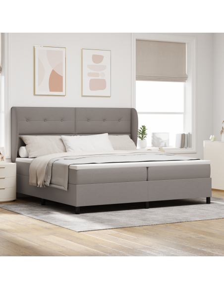 letto a molle con materasso in tortora, 200x200 cm, tessuto