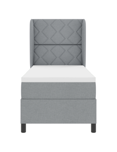 Letto a molle con materasso Grigio chiaro 80 x 200 cm Tessuto